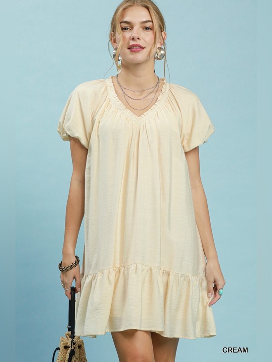 Umgee Dresses & Skirts - Umgee Ruffle Hem Shift Mini Dress